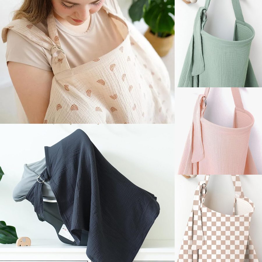Infant Car Seat Cover - Cobertura de Amamentação em Musselina Portátil
